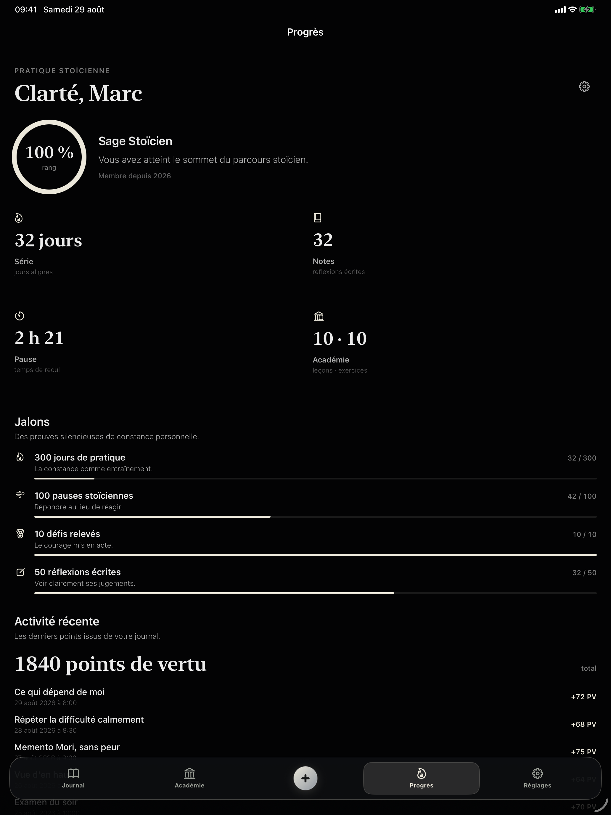 Progression dans Ataraxia sur iPad