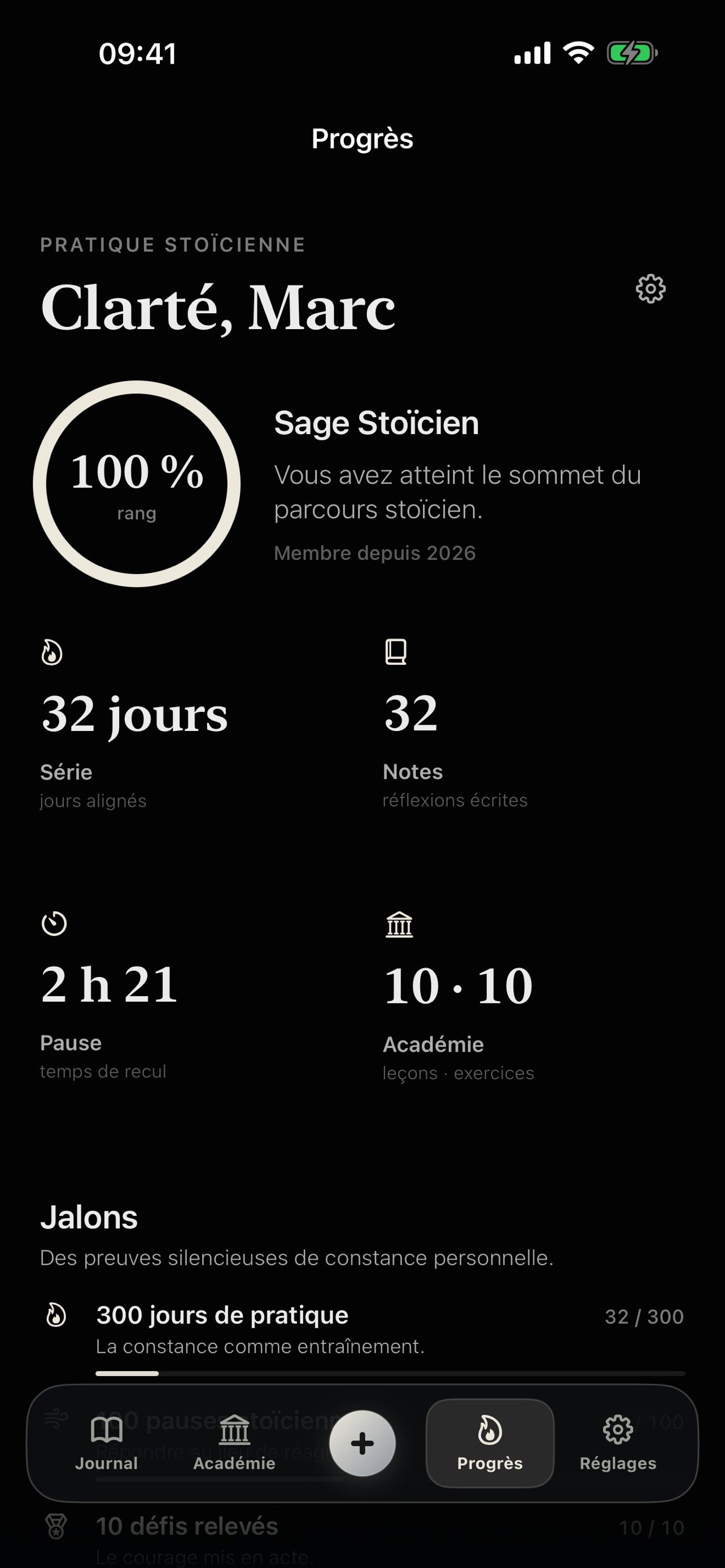 Suivi des progrès dans Ataraxia sur iPhone